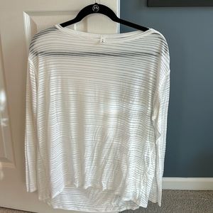 lululemon athletica White Striped Long Sleeve Top